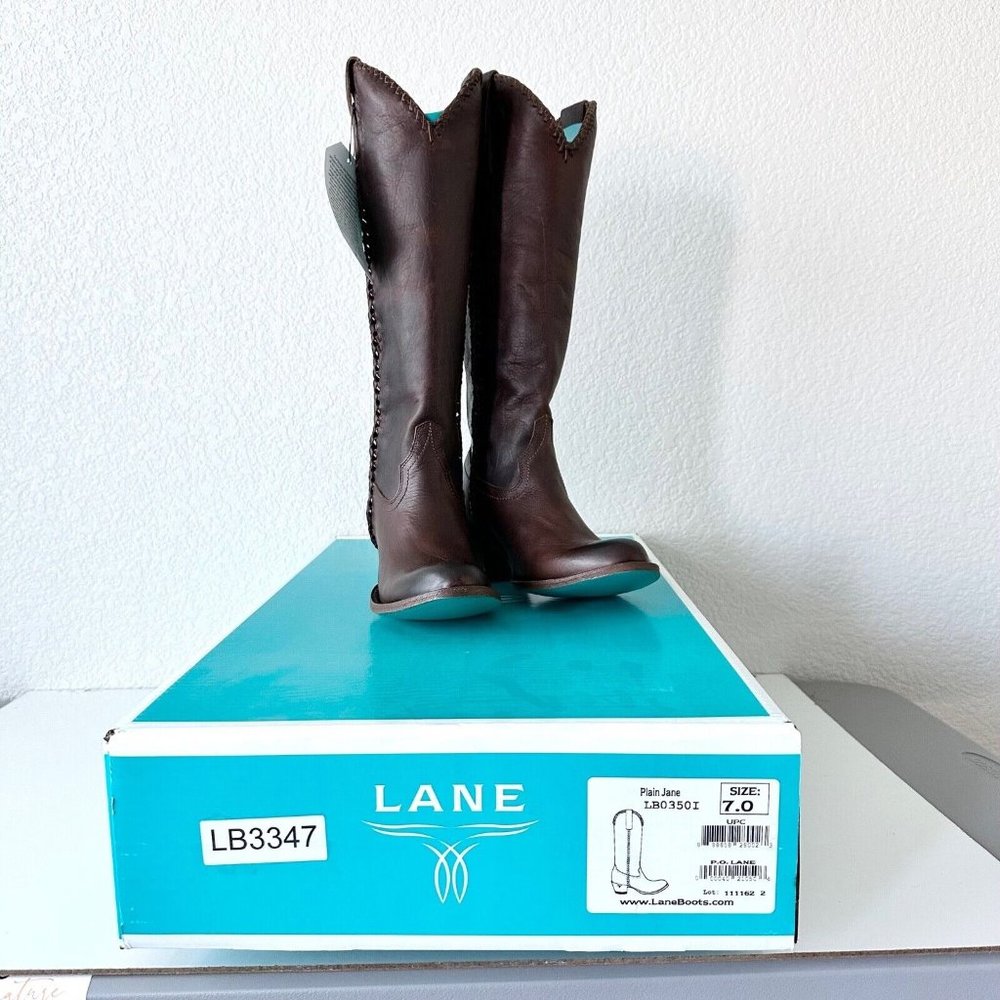 Women’s Brown Leather Heeled Boots - Picture 12 of 12